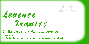 levente kranitz business card